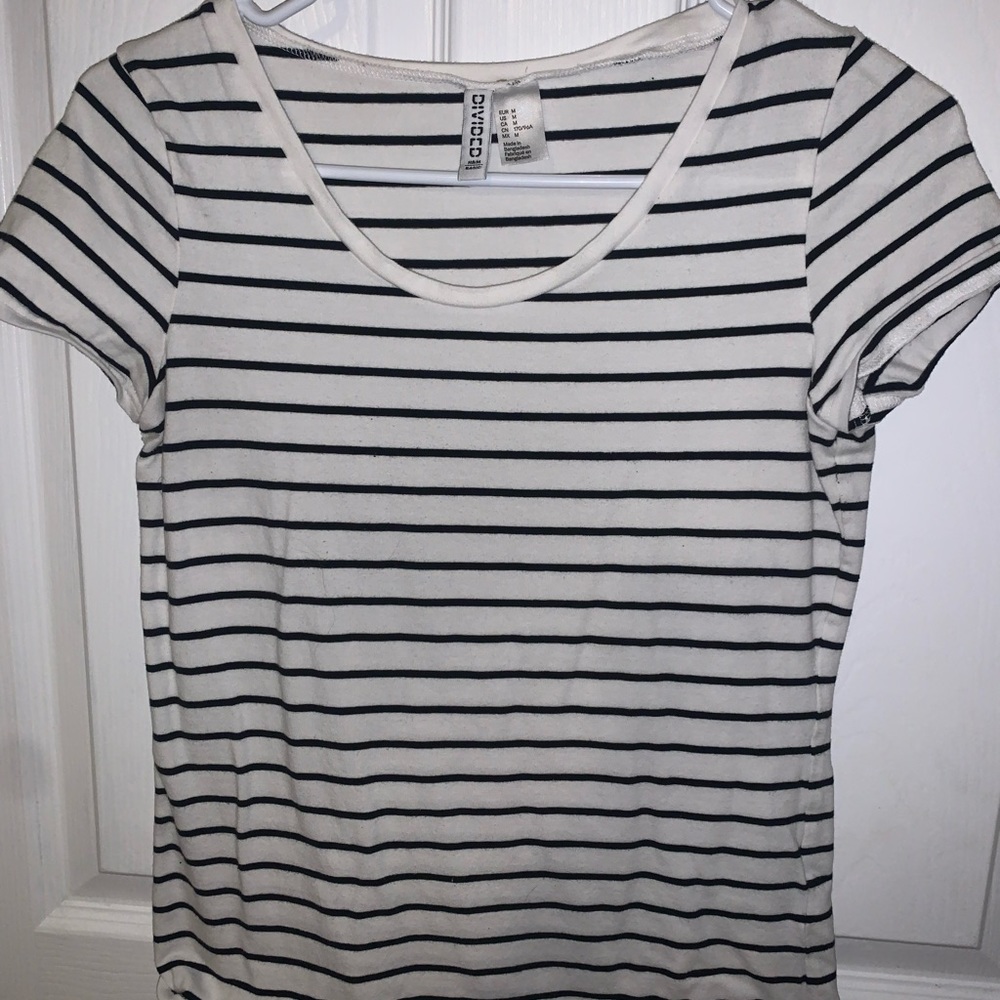 Black and White Striped Tee
